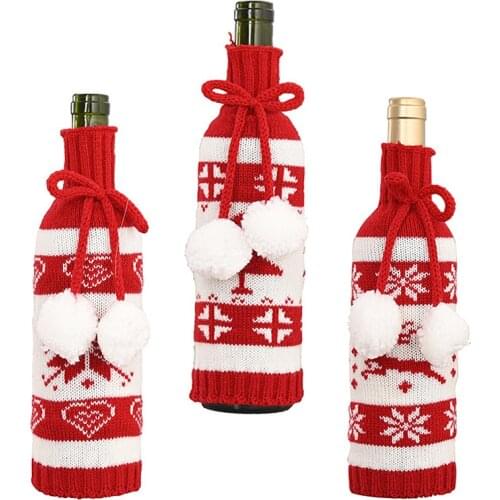 Christmas Decorations for Home Santa Claus Wine Bottle Cover Snowman Stocking Gift Holders Xmas Navidad Decor New Year
