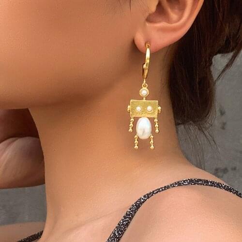 Cute Robot Pearl Hanging Earrings Women Korean Style Drop Earrings Trendy Punk Drop Pendant Fashion Jewelry Gifts For Party