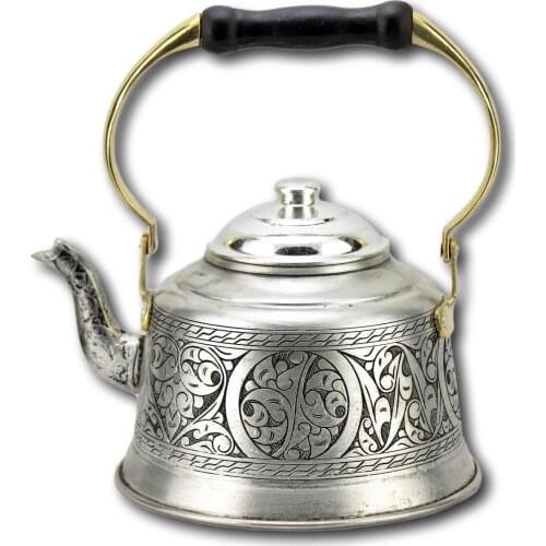 SONAYCOPPER Heavy Gauge 1mm Thick l Handmade Turkish Copper Engraved Tea Pot Kettle Stovetop Teapot, 1.6 L