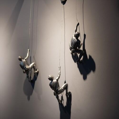 Modern Resin Climbing Character Wall Crafts Decoration Wall Hanging Ornaments Creative Home Livingroom Wall Background Mural Art