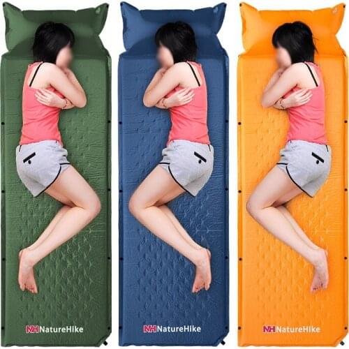 Outdoor camping moisture pad widened mat spliced double automatic inflatable cushion sleeping beach folding air mattress bed cot