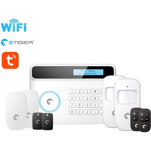 Discount Etiger S4 Wireless GSM PSTN Alarm system Home Security Alarm with LCD display and English French Germany Menu