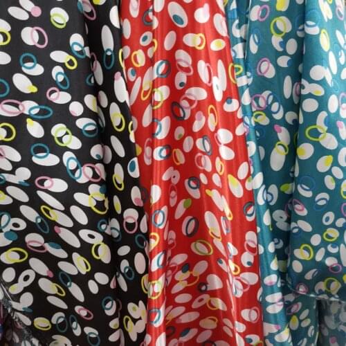 Packing DIY Satin Fabric Colorful Dots Fabric Soft Satin Material DIY Lining craft Tilda doll glossy Polyester Charmeuse Fabric