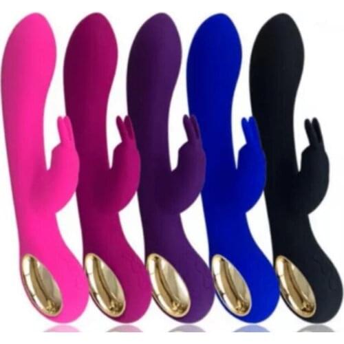 Rabbit Vibrators 10 speed Double Head USB Rechargeable G-Spot Vibrator Magic Wand Massager Clitoral Stimulator Sex Toys 4 colors
