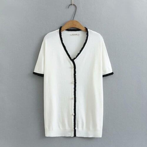 Plus size patchwork lace women tshirts 2021 new summer casual Short sleeve V-Neck ladies t shirts female top white black blue