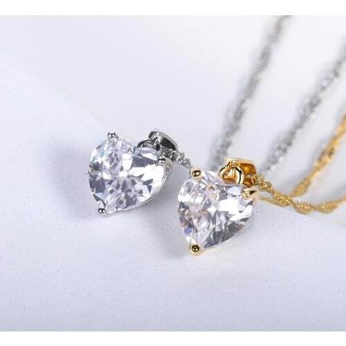 Women Necklace Vintage Zircon Heart Stainless Steel Gold Chain Pendant Necklace Lover Clavicle Choker Aesthetic Jewelry Gift