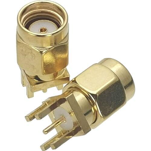 1Pcs Connector RP-SMA RPSMA Male jack Solder PCB Edge clip Mount RF Adapter Coaxial High Quanlity