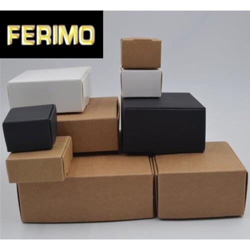 10pcs Cardboard Paper Gift White Box Craft Carton Soap Black Box Brown Kraft Paper Packaging Jewelry Box 13*9.5*3cm