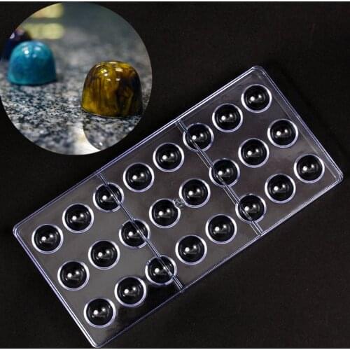 24 Cavity Half-Ball Shape Chocolate Mold Hemisphere Shape Chocolate Mould Half-Ball Shape Candy Mould Cake Decoration Tools