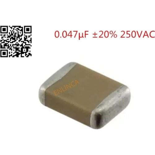 30pcs/lot GA243DR7E2473MW01L 0.047uF 20% 250VAC Ceramic Capacitor X7R 1812 (4532 Metric) 20