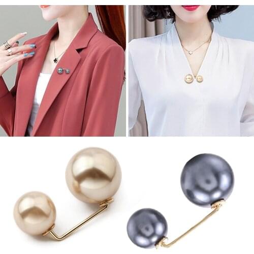 Anti-glare Curved Brooch Fashion Coat Cardigan Pearl Hanger Pin Popular Exquisite Clothes Buckle Ladies Gifts