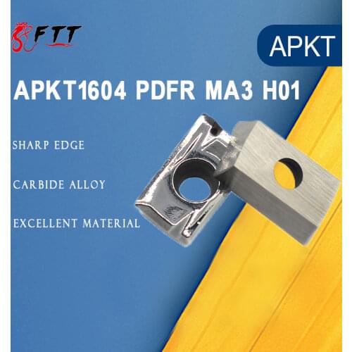 APKT1604 PDFR APKT 1604 MA3 H01 Aluminum cutter blade Insert Cutting Tool turning tool CNC Tools AL +TIN Alloy wood