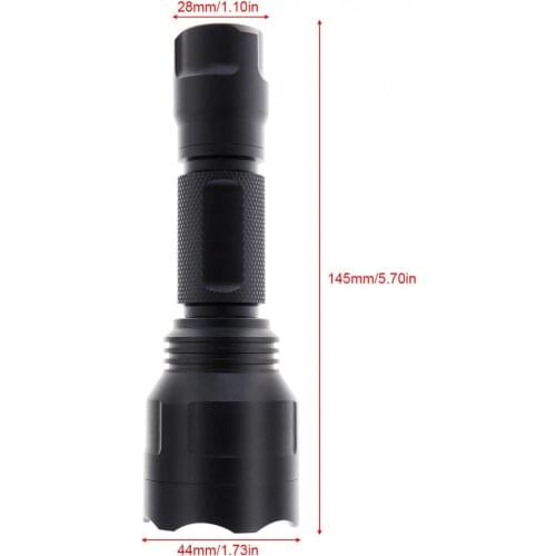 C8 L2 LED 1000LM 5 Modes Aluminum Waterproof Zoomable Super Bright Flashlight Torch for Indoor/Outdoor Exploring/Camping/Hiking