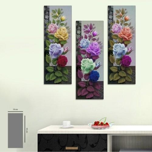 Parts Mdf Table 3 Vertical 19x55 cm decorative flower table colorful paintings piece tables