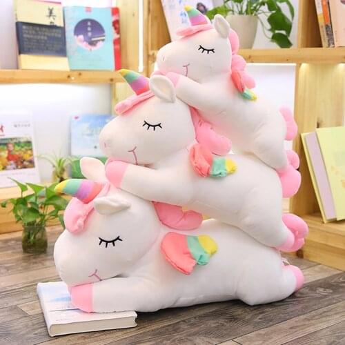 Unicorn Plush Toys Fly Horse Soft Doll Stuffed Soft Animal Toys Cute Rainbow Unicorn Pillow Kids Toys Gift For Her