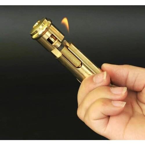 CNC creative handmade brass retro oil kerosene lighter aviation aluminum cigar cigarette accessories torch lighters mens gift