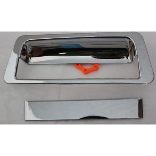 Chrome accessories for nissan navara brute d40 tail gate trim for nissan frontier navara d40 2006-2013 car styling plate parts