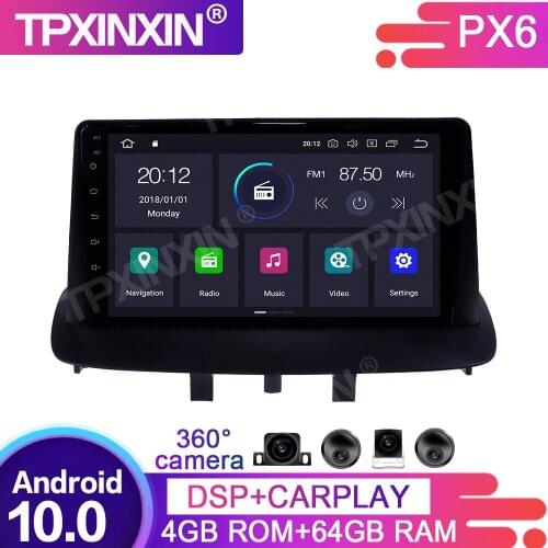 360 Cameras Screen Android 10.0 4+64G For Renault Megane 3 2009-2015 Car Multimedia Player GPS Navi Headunit Radio Audio Stereo
