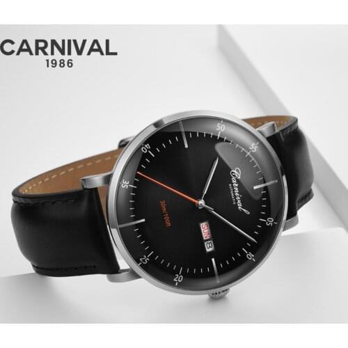 CARNIVAL Mechanical Watch Men Business Fashion Automatic Watches stainless steel Top Brand Luxury Luminous Wristwatch Clock 2021