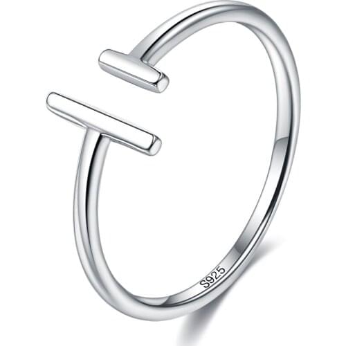 ZEMIOR Authentic 925 Sterling Silver Simple Minimalist Open Adjustable Finger Rings Women Anniversary Fine Jewelry New Arrival