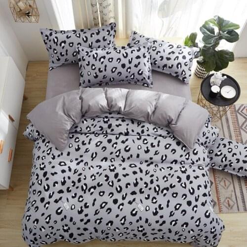 3/4pcs Leopard Printed Bedding Set Comforter Cover Flat Sheet Pillowcases Set AB Side Duvet Cover Set Bed Linens Home Textile