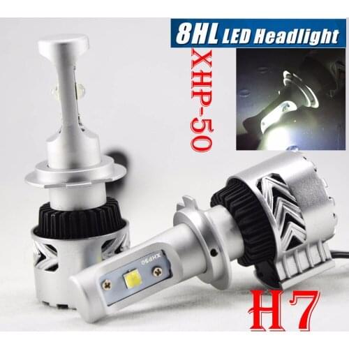 1 Set H7 80W 12000LM G8 LED Headlight Power Kit XHP50 Chips Turbo Fan Pure White 6500K Driver Driving Fog Car Lamps Bulbs 12/24V