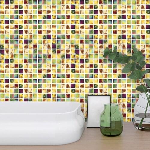 Colorful Mosaic Tiles Marble Stickers For Bathroom, Kitchen, Waterproof Art, Murals, Ethylene, Wallpaper MTS018