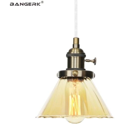 Creative Adjust Edison LED Pendant Light Vintage Loft Decor Glass Hanging Lamp Iron Switch Dining Room Home Lighting Fixtures