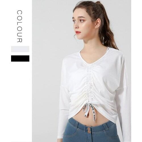 Yoga Crop Top New Yoga Clothes Womens Sportswear Womens Long Sleeve T-shirt Top Deportivo Mujer Camisetas