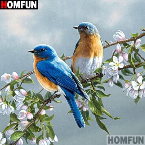 HOMFUN Square/Round Drill 5D DIY Diamond Painting "Animal bird flower" Embroidery Cross Stitch Full Rhinestone Decor A00140