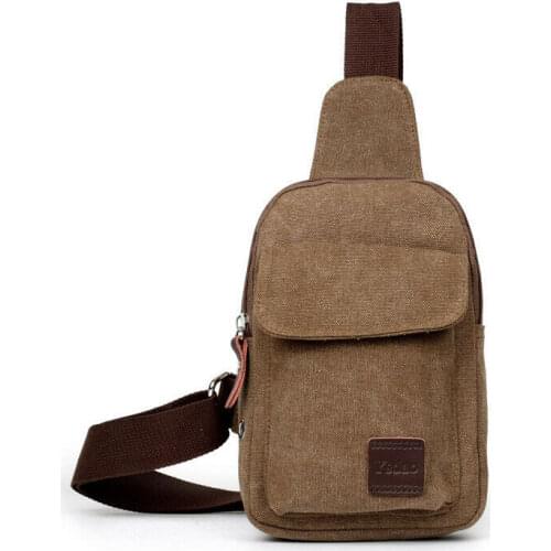 Local stock Men Crossbody Bags Canvas One Shoulder Oblique Chest Pack Fashion Bag