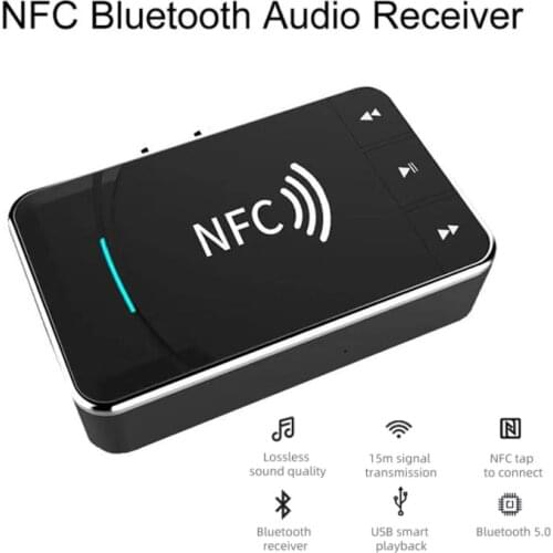 NFC 5.0 Bluetooth Receiver A2DP AUX 3.5mm RCA Jack USB Smart Playback HiFi Stereo Audio Wireless Adapter For Car Kit Speaker
