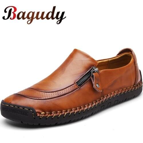 New Fashion Men Leather Shoes Breathable Casual Shoes High Quality Mens Driving Loafers Slip on Comfortable Mens Flats Shoes