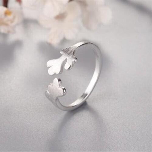 New Simple Popular Fashion 925 Sterling Silver Jewelry Antler Deer Christmas Gift Wholesale Exquisite Opening Rings SR186