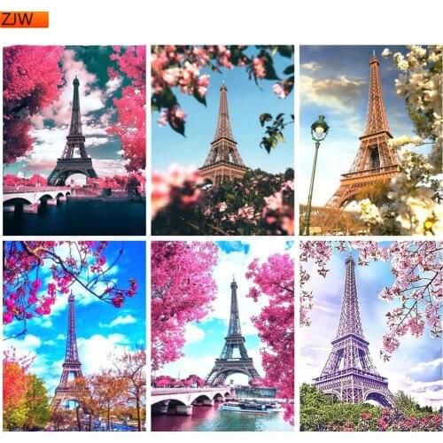 Full Diamond Painting Landscapes Embroidery Pictures Of Rhinestones Cross Stitch Kit Diamond Mosaic Paris Craft