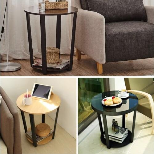 Modern Metal Side Table Sofa Edge Mini Tea Table, Living Room Iron Glass Small Round Table Coffee Table
