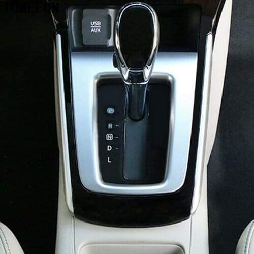 TOMEFON 1piece For Nissan Pulsar Sentra Sylphy 2014 2015 2016 Gear Shift Panel Cover Sticker Mat Trim Car Interior Styling