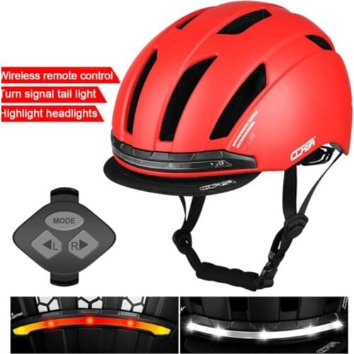 Unisex Smart Bike Helmet with LED Turn Signal Light Back Lamp Warning Safety Cap