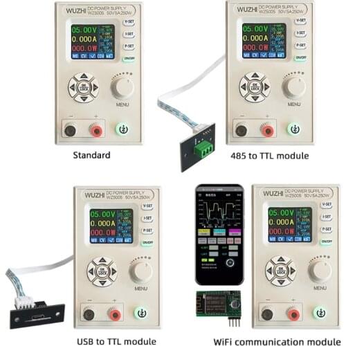 WZ5005 DC DC-Buck Converter CC CV 50V 5A Power Module Adjustable Regulated Laboratory Power Supply 5V 12V 24V Communication