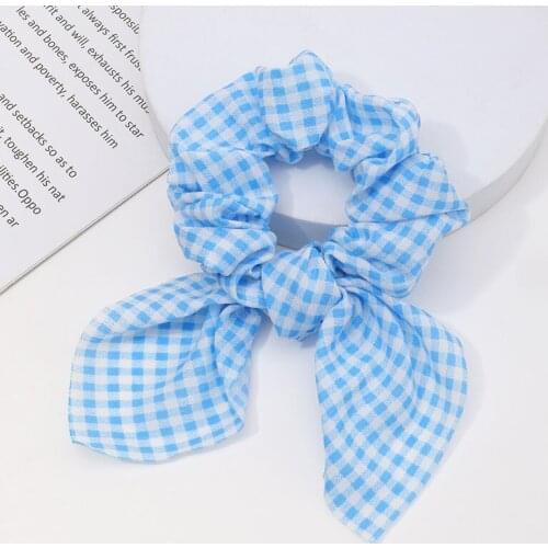 Rabbit Ears Fashion Lady Hairbands Ponytail Scarf Elastic Hair Rope For Women Scrunchies Hair Bands Solid Ribbon Hairbands