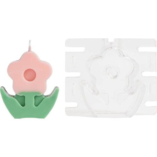 11*9.2cm Durable Small Flower Candle Mould DIY Plastic Wax Mold For Childrens Decorative Gifts Making