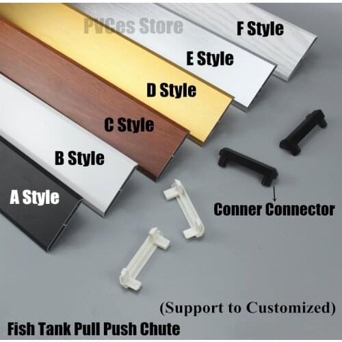 2pcs 50cm Widened Aluminum Alloy Push Pull Chute Edging Material Double Layer Push-Pull Groove Fish Tank Aquarium Accessories