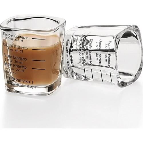 2PCS Square Espresso Cups Measuring Shot Glasses Meausre Cup for Baristas