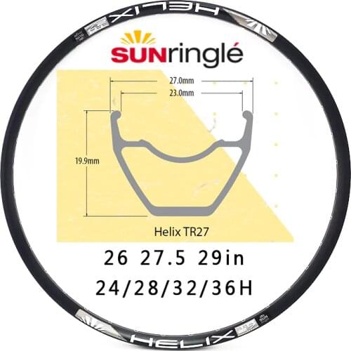 26"27.5"29er Sunringle HELIX SL TR25 TR27 24 28 32 36 Fori MTB Della Bicicletta Mountain Bike Circle TUBELESS READY Per XC AM FR