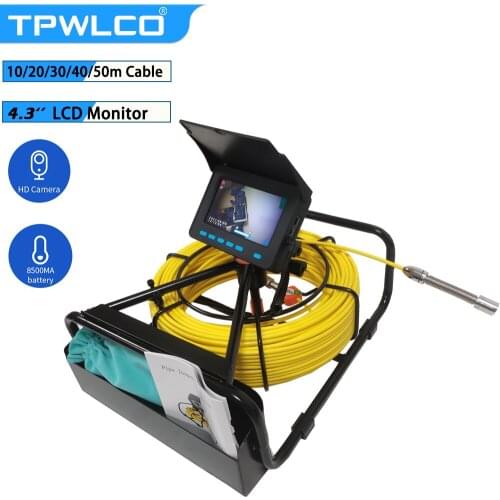 4.3Inch Sewer Inspection Camera 10/20/30/40/50M Pipe Camera with DVR Function(Optional) IP68 8500MHA Battery