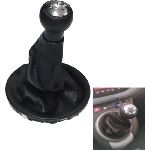 5 Speed chrome & Leather Gear Shift Knob Gearstick Gaiter Boot For Citroen Berlingo III MK3 For Peugeot Partner 2008-on