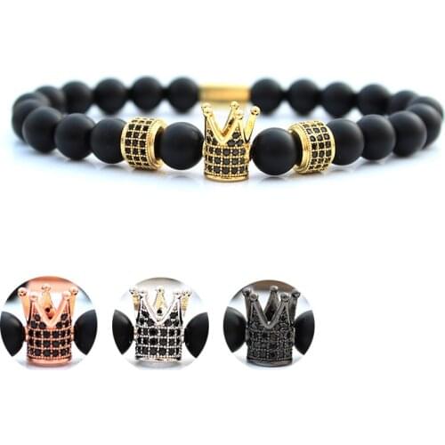 Natural stone beads bracelet crown bracelets for women pulseras jewellery men armband accessories bracciale uomo bileklik