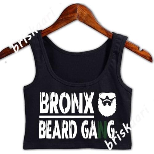 Bronx Beard Gang Crop Top Women Crazy Family Top Spring Sexy O-Neck Knitted Building Vest