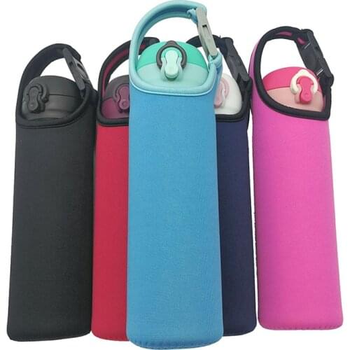 Water Bottles Cover Glass Bottles Protector Heat Insulation Thermos Cup Bag Portable Sleeve Bag Outdoor Carrier With Snap Buckle