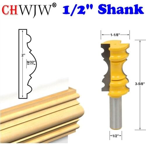 1pc Large Elaborate Chair Rail Molding Router Bit - 1/2" Shank Line knife Tenon Cutter for Woodworking Tools